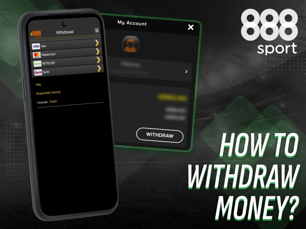 Withdraw your funds quickly through 888sport’s mobile app.